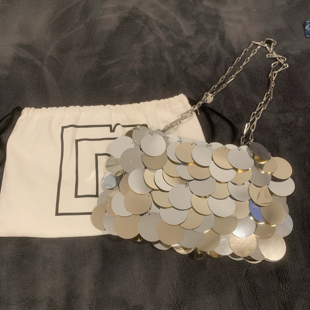 Silver and Gold Chain Bag